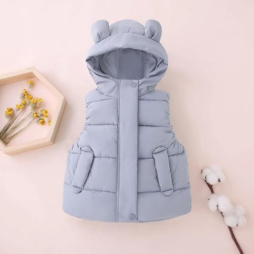 Girls Down Vest Quilted Sleeveless Puffer Jacket with Bear Ears Hood Padded Vest Boys Warm Winter Coat Hoodie Gilet Waistcoat2