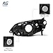 AS Headliaght Assembly Compatible with 01 01 03 2001 2002 2003 Honda Civic Headlamp with Chrome Housing Amber Reflector Driver and Passenger Side