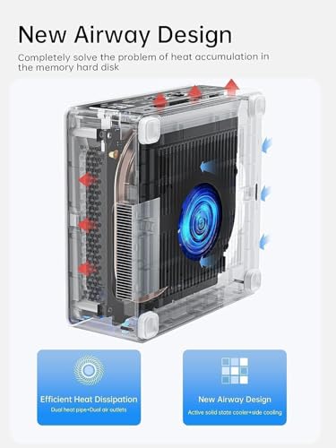 MINIS FORUM NAB6 Lite Mini-PC avec Intel Core i5-12600H (12 cœurs / 16 Threads, Jusqu’à 4,5 GHz), 16 Go DDR4, SSD PCIe 4.0 de 512 Go, Double LAN 2,5G, Wi-FI 6, Bluetooth 5.2, 2× HDMI, 7× USB – vue 3