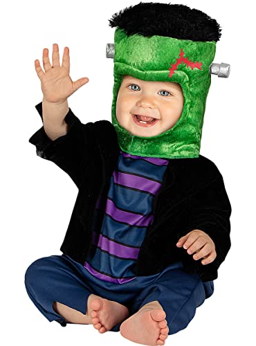 Funidelia | Disfraz Frankenstein para bebé Terror, Frankenstein, Monstruos, Halloween - Disfraz para bebé y divertidos accesorios para Fiestas, Carnaval y Halloween - Talla 6-12 meses - Negro