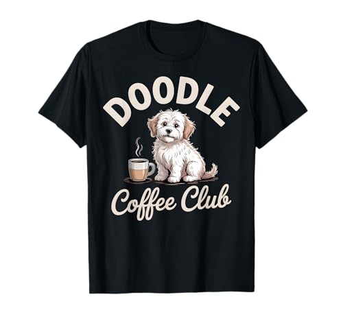 Vintage Doodle Coffee Club Dog Lover Coffee Graphic T-Shirt