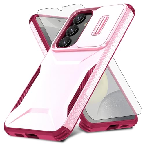 Coque Samsung S24+ 5G antichoc mince avec couvre objectif coulissant et verre trempé inclus