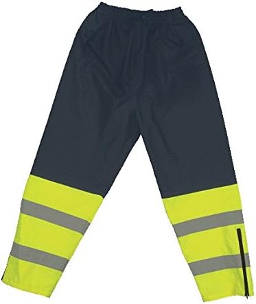 2W 737C-E M Class E Waist Rain Pants - Lime & Blue44; Medium