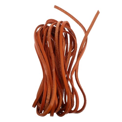 HAWILLOSCH Light Brown Cowhide Leather Cord for DIY Jewelry Making Durable String for Bracelets and Necklaces Versatile Flat Rope for Craft Projects and Accessories