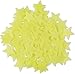 JKKJ JKKJ100 adesivi fluorescenti in plastica a forma di stella gialla per decorare la casa o il soffitto, decorazione per la cameretta dei bambini, decorazione della camera da letto