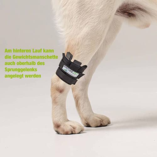 Nature Pet Hund Gewichtsmanschette & Therapiebandage – Muskelaufbau, Reha & Physiotherapie für Hunde | Wasserfest, verstellbar & für Unterwasserlaufband geeignet (XL)