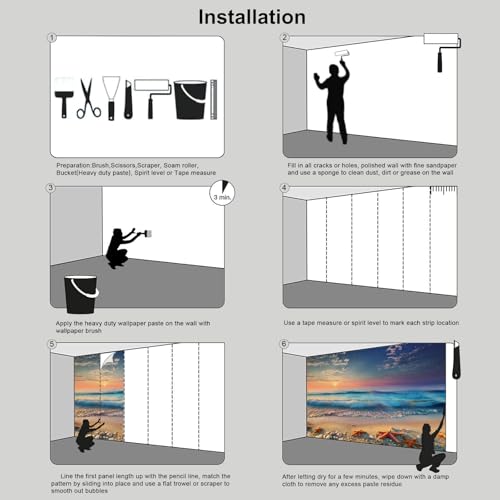 Design Unique Mural : Papier Peint Panoramique Ciel Bleu - 8