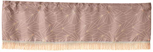 Violet Linen Victoria Chenille Abstract Haxegon Design Decorative Window Treatment Rod Pocket Curtain Valance, 60" X 18", Oatmeal #TOP7