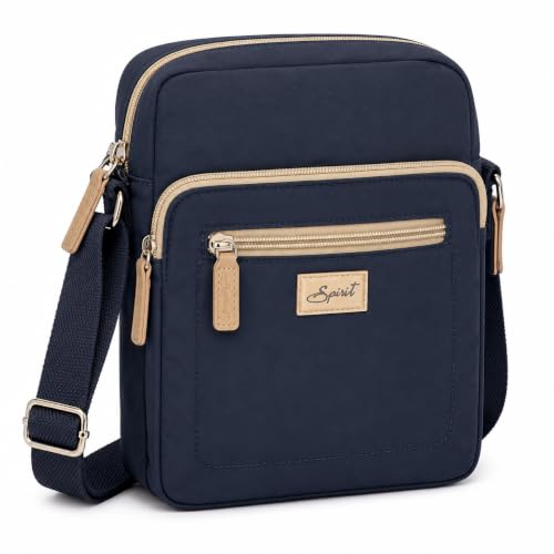 Image of Spirit - Lightweight Waterproof Crossbody Bag - Medium Shoulder Bag with Multiple Pockets Travel Essentials with Adjustable Strap - 22cm W x 24 cm H x 8.5cm D - Includes a Zip-Around