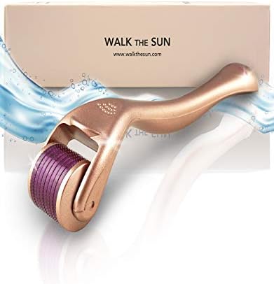2020 New Model - Derma Roller Titanium Microneedle Roller for Face, Hair Growth and Body 0.25mm - Acne Scar Treatment, Wrinkle, Dry Patch - Micro Needling Microdermabrasion Roller-540 Micro Needles