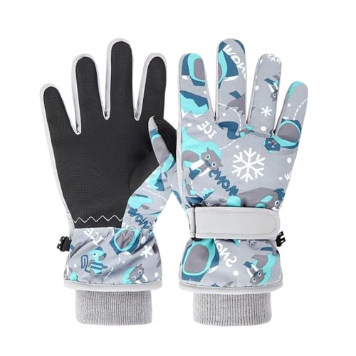 Handschuhe Kinder Winter Snow Skihandschuhe für 2-13 Jahre Mädchen Jungen PU Palme Wasserdicht Winddichte Warm Fleece Winterhandschuhe FahrradhandschuheThermohandschuhe Snowboard Skifahren Sports S
