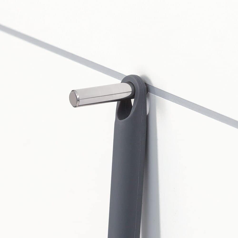 Sealskin Urban Duschabzieher, Glaswischer für Dusche und Fenster, praktischer Abzieher inklusive flexiblem Halter aus Silikon sowie Schraubhaken, Griff: Edelstahl poliert, Grau