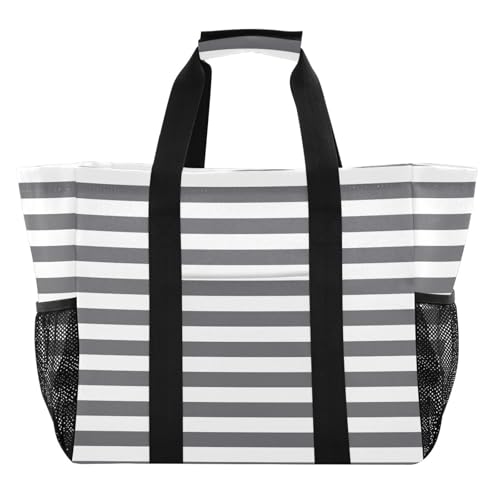 Emelivor Stripe Large Tote Bag Foldable Diaper Grocery Bags Canvas Travel Beach Tote Bag Handbags Pool Bag