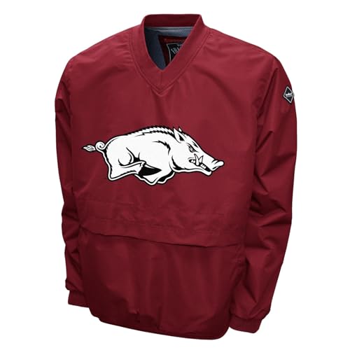 Men's Big Logo College Windshell V-Neck Pullover Jacket