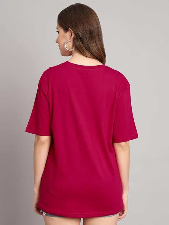 Image of FUNDAY FASHION Cotton Short Sleeve Oversized T-Shirt for Women (Pack of 2)