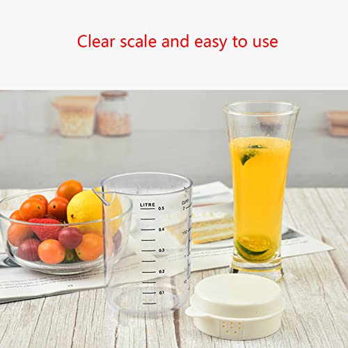 Vaso medidor plástico con tapa y pico en V 500 ml miniatura 3