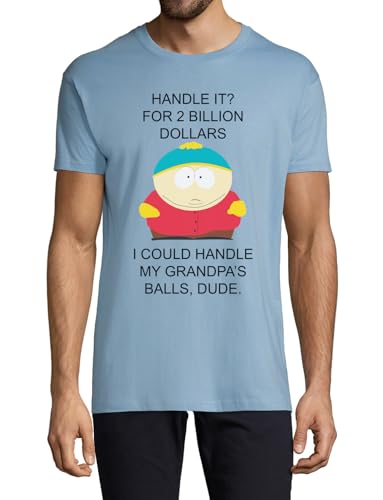 T-shirt col rond en coton premium Handle IT bleu clair pour homme