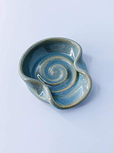 Teaspoon-Rest-MINI-Ceramic-Spoon-Rest-in-Opal-Blue 41yuGhKQ rL