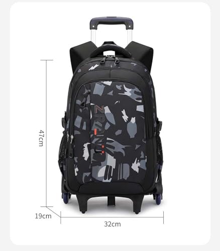 Sac à dos roulettes garçon avec système trolley robuste et bretelles confortables