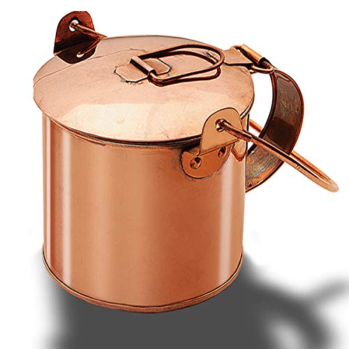 Windlass Solid Copper Coffee Can Rustic Look Folding Lid Reenactment Camping Can Kit
