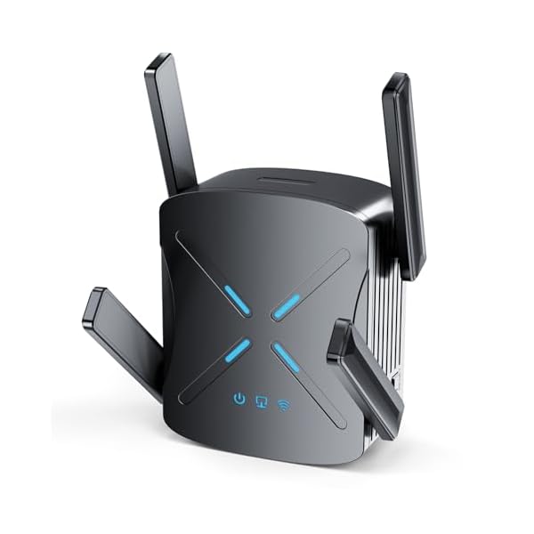 2024 WiFi 6 Extender Signal Booster, 2.4Gb/s Speed Longest Range Up to 12,000 sq.ft, Internet Repeater with Ethernet Port for Home, Wireless Extendtecc Quick Setup, Dual Band(5GHz / 2.4GHz) (Black)