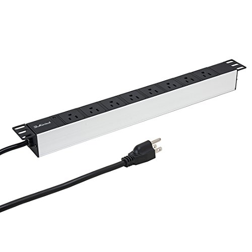 Aexit 15A US Plug 1U Rackmount 8 Way Socket LED Director PDU Power Distribution Unit 2M Cord (4e34e1141d8af509d64fcf138a81053a)