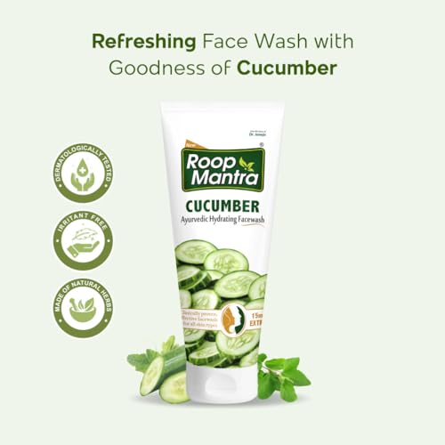 Image of Roop Mantra Cucumber Face Wash For Dry Skin | Herbal Face Care For Hydrate And Moisturize Skin, Inflammation, And Improve Skin Tone| 115 Gm (Pack Of 2)