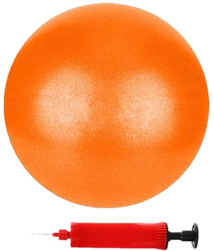 BAIMAN Mini Pilates Exercise Yoga Ball 6 Inch Small Inflatable Exercise Yoga Ball Core Training and Physical Therapy Equipment with Pump(Orange)