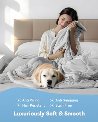 Bedtter® Luxe Cooling Comforter Twin/Twin XL, Cooling Blanket for Hot Sleepers, Q-Max>0.46 Sorona and Tencel Filling, Double-Sided Cold Breathable Lightweight Blanket, 68"x90", Gray