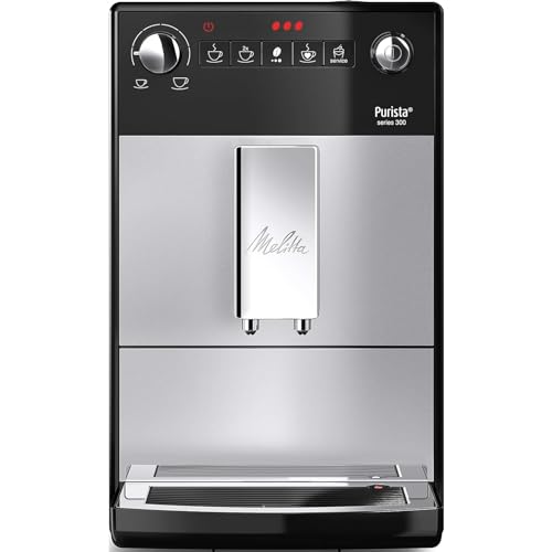 Melitta Automatic Espresso Machine, Purista Model, F230-101, Silver, series 300 & 6758122 Cremio II Milk Frother, Bamboo, 450 W, Black