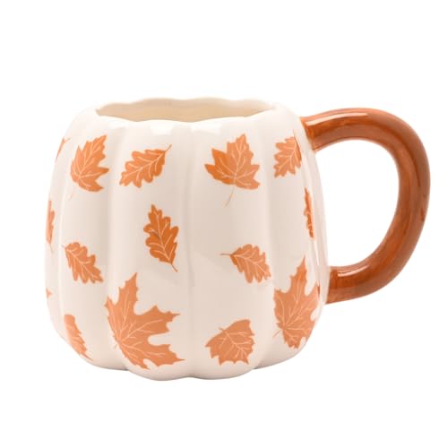 Widdop and Co Country Living - Taza de cerámica con hojas de naranja para otoño, acogedoras bebidas calientes, regalo de temporada para los amantes del café y el té Widdop and Co Country Living - Taza de cerámica con hojas de naranja para otoño, acogedoras bebidas calientes, regalo de temporada para los amantes del café y el té