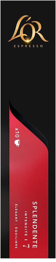 L'Or Espresso Café Splendente - Intensidad 7-50 Cápsulas de Aluminio Compatible con Nespresso, 5 x 10 Cápsulas, Pack de 2