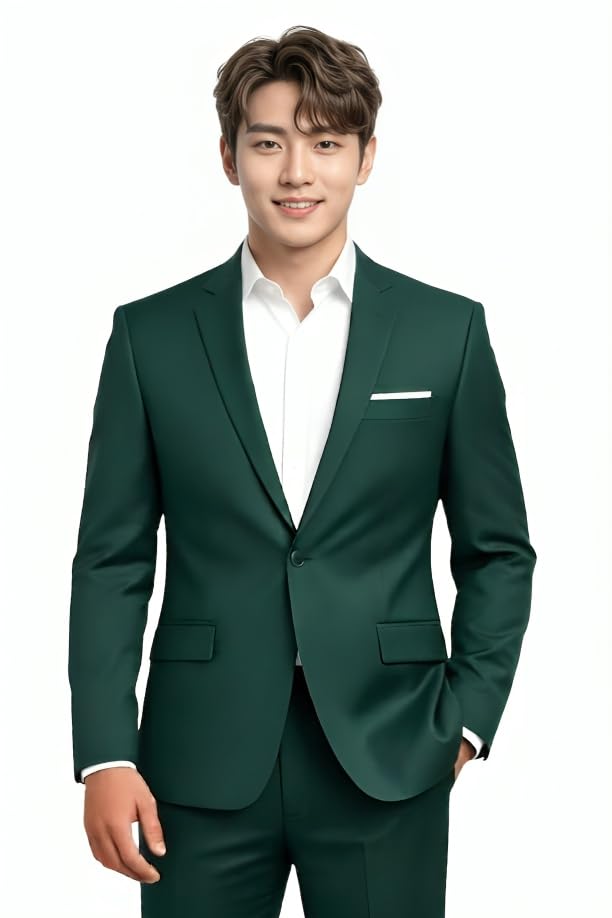 darbar in Men's Green Slim Fit Blazer, Single Button Formal Coat-picture-18