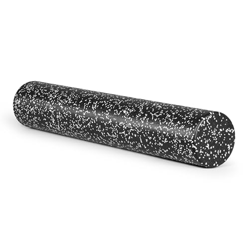 Tone Fitness High Density EPP Foam Exercise Foam Roller for Yoga Pilates Stretching Massage and Recovery 36 inch Black/White Speckled