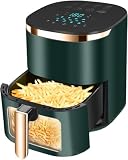 6l Air Fryer Oven With Visual Cooking Window, Adaptable Temperature Time, Non-stick And Washable Basket, 1400w, Grün