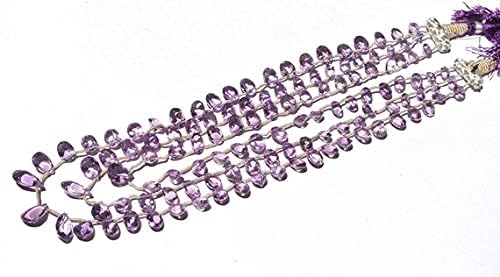 Améthyste véritable en perles poires pour imaginer vos bijoux d'été