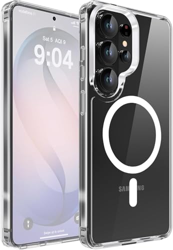 Image of Xmon Hybrid Shockproof Case for Samsung Galaxy S26 Ultra 5G, MagSafe Compatible, Transparent Hard PC Back Bumper, Slim Protective Phone Cover