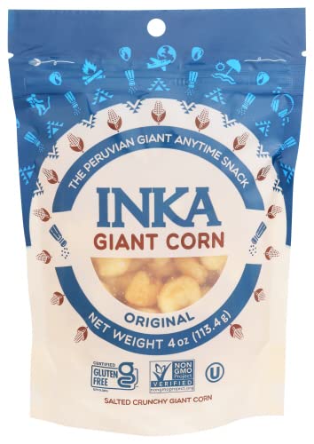 Inka Corn Nuts, Gluten Free Roasted Giant Corn, Original Flavor, 4 Ounce (Pack Of 2)