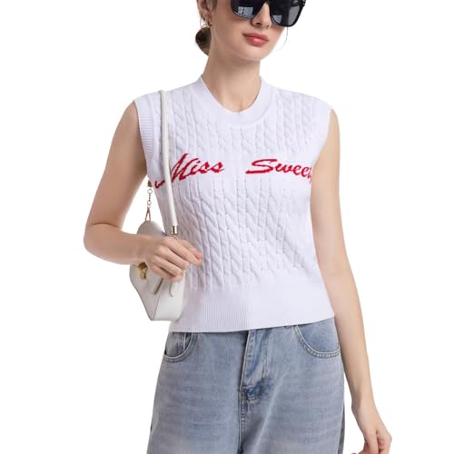 Image of Womens Sweater Vest Sleeveless Cotton Casual V Neck Pullover