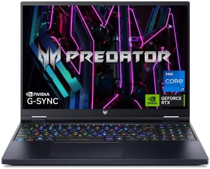 Acer Predator Helios 16 Gaming Laptop | 13th Gen Intel Core i7-13700HX | NVIDIA GeForce RTX 4060 | 16" 2560 x 1600 165Hz G-SYNC Display | 16GB DDR5 | 1TB Gen 4 SSD | Killer Wi-Fi 6E | PH16-71-74UU