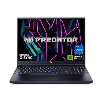 Acer Notebook para jogos Predator Helios 16 | Intel Core i7-13700HX de 13ª geração | NVIDIA GeForce RTX 4060 | Tela G-SYNC de 16 polegadas 2560 x 1600 165Hz | DDR5 de 16 GB | SSD 4 de 1 TB | Killer