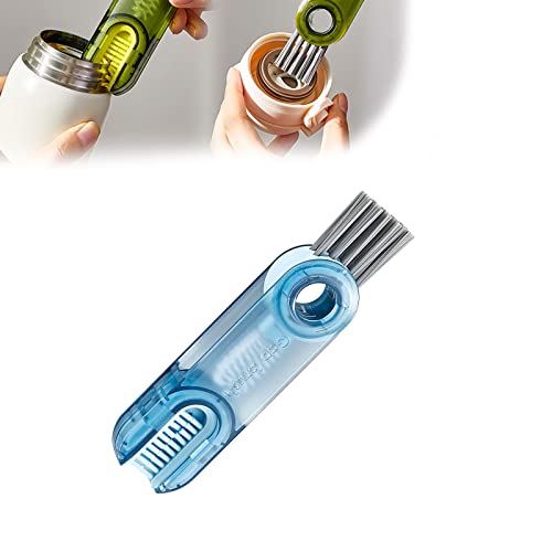 FGAITH 3 in 1 Tiny Bottle Cup Lid Detail Brush, Multipurpose Bottle Gap Cleaner Brush, Gap Cleaner Brush for Cup Cover Groove, Nursing Bottle Cleaning Brush for Deep Detail Cleaning (Blue) Cover