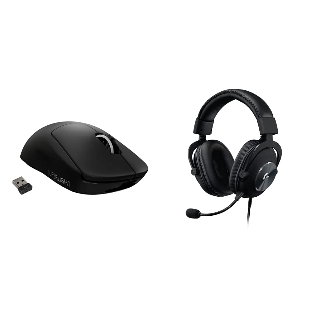 Logitech G PRO X SUPERLIGHT Mouse Gaming Wireless & PRO x Cuffia Gaming Cablata con Microfono Blue VO!CE, DTS Headphone:X 7.1 e Driver PRO-G da 50 mm, 7.1 Surround Pensato per Esport Gaming