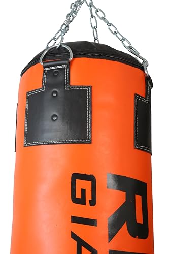 Image of RMOUR Unfilled PU Punching Bag for Boxing MMA Sparring Punching Training Kick Boxing Muay Thai with Hanging Chain (Orange, 3 Feet /95 cm)
