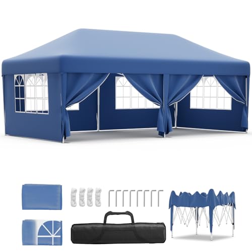 JUMMICO Pavillon 3x6 Wasserdicht Stabil Winterfest Höhe Verstellbar,Faltpavillon Partyzelt mit 6 Seitenwänden,Pavillion UV Schutz 50+,Gartenpavillon Faltzelt für Party,Hochzeit,Garten, Innenhof,Blau JUMMICO Pavillon 3x6 Wasserdicht Stabil Winterfest Höhe Verstellbar,Faltpavillon Partyzelt mit 6 Seitenwänden,Pavillion UV Schutz 50+,Gartenpavillon Faltzelt für Party,Hochzeit,Garten, Innenhof,Blau