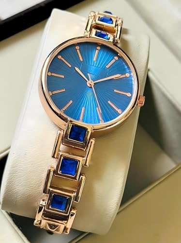 Image of AMERICANVIBER Red Diamond-Studded Women's Analog Watch with Adjustable Strap, Stylish Round Dial Wrist Watch for Girls & Ladies, Suitable for Casual, Office, and Formal Use