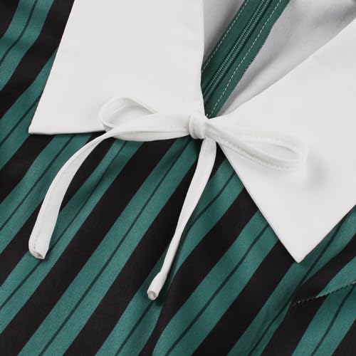 IWEMEK Black White Striped Dress for Women Short Sleeve 1950s Dresses for Women Tea Party Dress Rockabilly 1960s 50s Dresses3