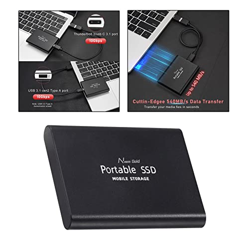 Image of SSD USB 3.1 External Solid State Drives Hard Disk for PC Laptop 2TB Red (500GB Black)