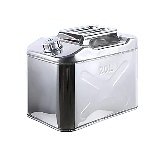 Jerrycan 20L en acier inoxydable pour essence et diesel - Réservoir portable voiture et moto