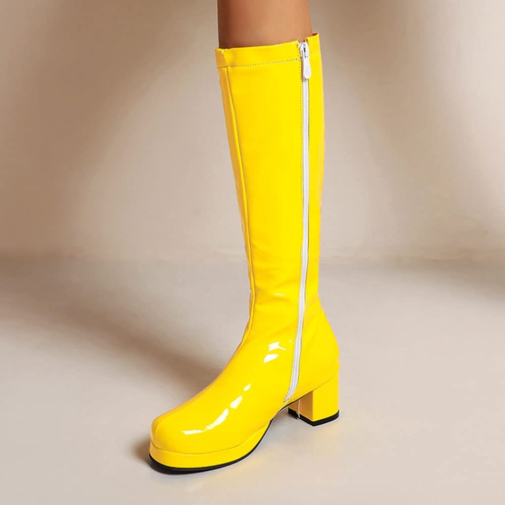 Amazon.com: AOVIN Knee High Boots Women PU Leather Patent